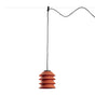 Lámpara colgante de exterior Faro Toba 24cm E27 naranja IP65 opal sistema 72127-166