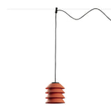 Lámpara colgante de exterior Faro Toba 24cm E27 LED naranja IP65 opal sistema 72127-166