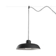 Lámpara colgante de exterior Faro Saga 26cm E27 LED negro IP65 opal sistema 72136