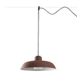 Lámpara colgante de exterior Faro Saga 26cm E27 LED marrón oxido IP65 opal sistema 72137