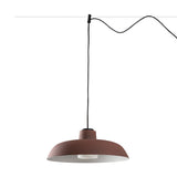Lámpara colgante de exterior Faro Saga 26cm E27 LED marrón oxido IP65 opal sistema 72137