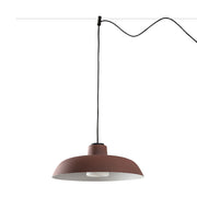 Lámpara colgante de exterior Faro Saga 26cm E27 marrón oxido IP65 opal sistema 72137