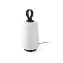 Lámpara de mesa de exterior portátil Faro Muna 34cm E27 blanco IP54 opal 72150