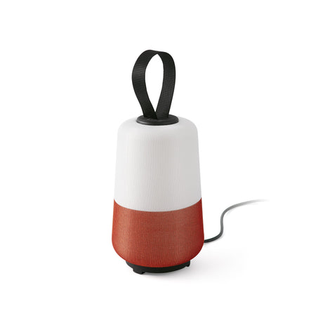 Lámpara de mesa de exterior portátil Faro Muna 34cm E27 IP54 opal blanco y naranja — ref. 72151 (1)