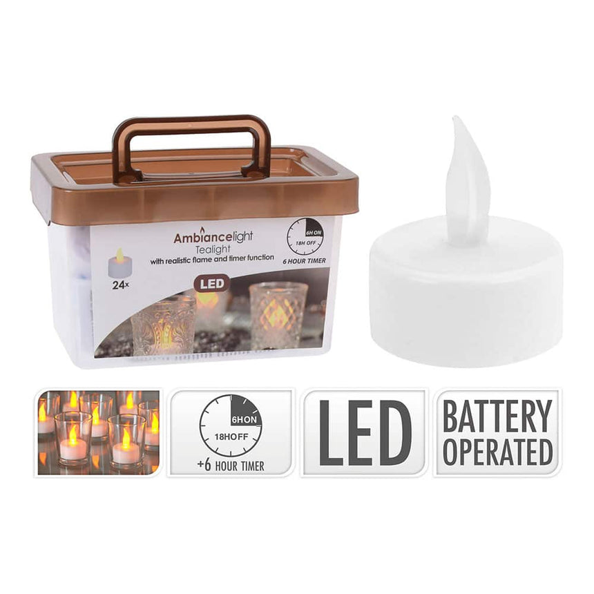 Elektro3 navidad Set 24 Velas LED Efecto Fuego Real 72345