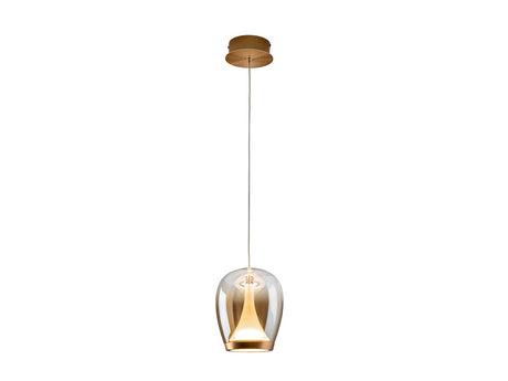 Lámpara de techo colgante Schuller Suspiro oro y ambar degradado cristal soplado 3000K ambiente