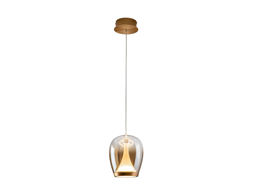 Lámpara de techo colgante Schuller Suspiro oro y ambar degradado cristal soplado 3000K ambiente