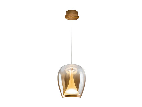 Lámpara de techo colgante Schuller Suspiro oro y ambar degradado cristal soplado 3000K ambiente