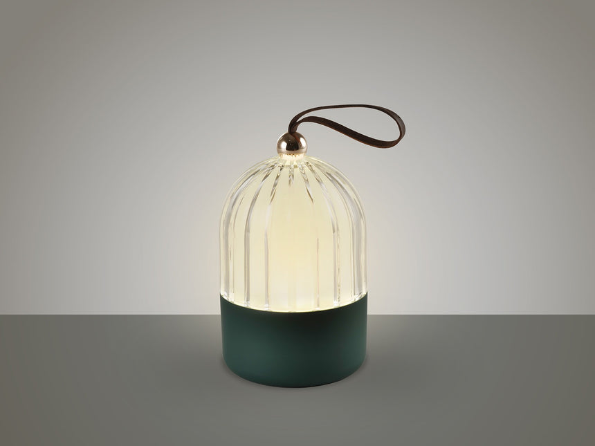 Lámpara de sobremesa Schuller Chiqui LED verde CCT portátil 15cm