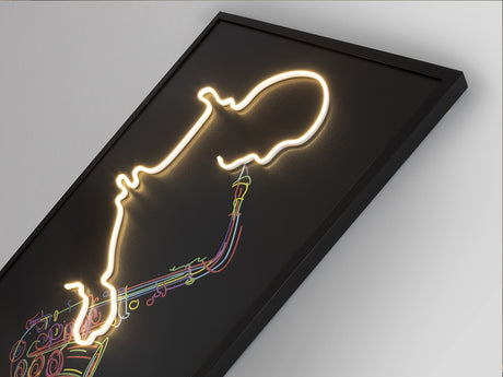 Cuadro con luz LED Schuller Saxofón negro 80x120cm vista 2
