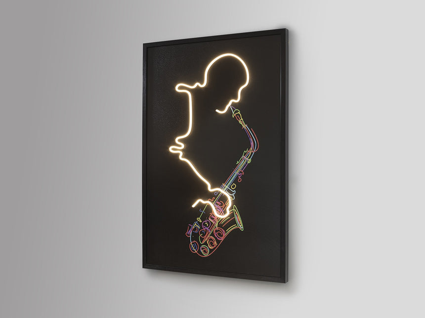 Cuadro con luz LED Schuller Saxofón negro 80x120cm vista 3