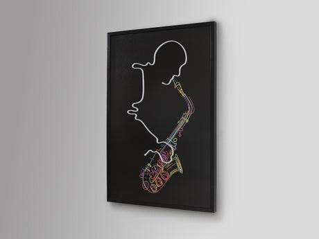 Cuadro con luz LED Schuller Saxofón negro 80x120cm vista 4