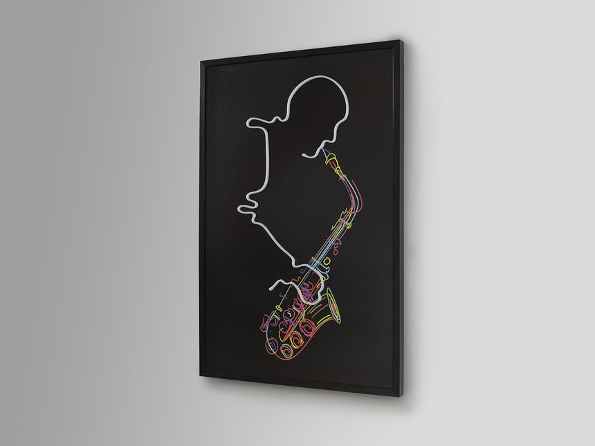 Cuadro con luz LED Schuller Saxofón negro 80x120cm vista 4