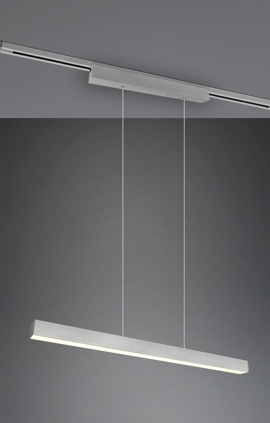 Lámpara de techo colgante Trio DUOline LED níquel mate 3000K regulable 180cm 730