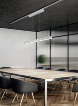 Lámpara de techo colgante Trio DUOline LED níquel mate 3000K regulable 180cm 730