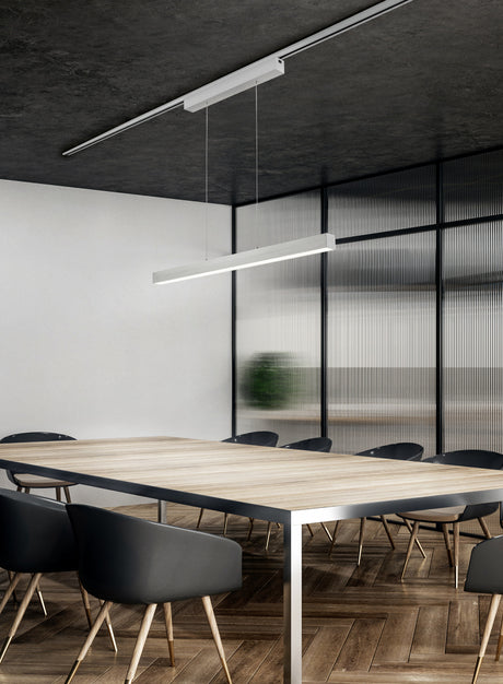 Lámpara de techo colgante Trio DUOline LED níquel mate 3000K regulable 180cm 730
