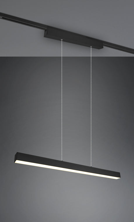 Lámpara de techo colgante Trio DUOline LED negro mate 3000K regulable 180cm 7304