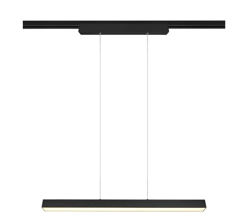 Lámpara de techo colgante Trio DUOline LED negro mate 3000K regulable 180cm 7304