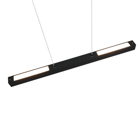 Lámpara de techo colgante Trio DUOline LED negro mate 3000K regulable 180cm 7304