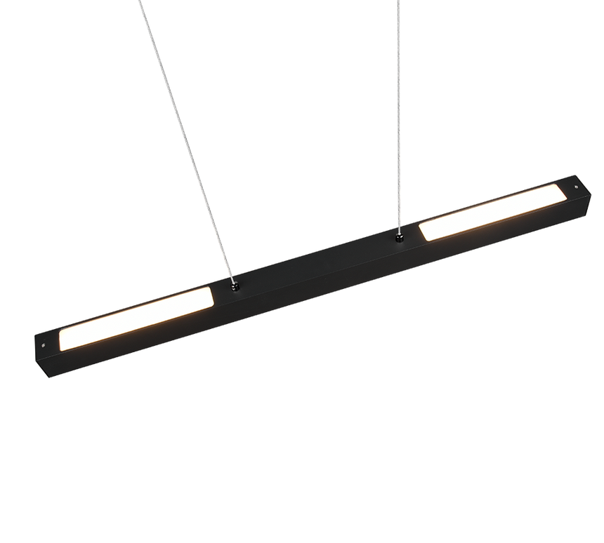 Lámpara de techo colgante Trio DUOline LED negro mate 3000K regulable 180cm 7304