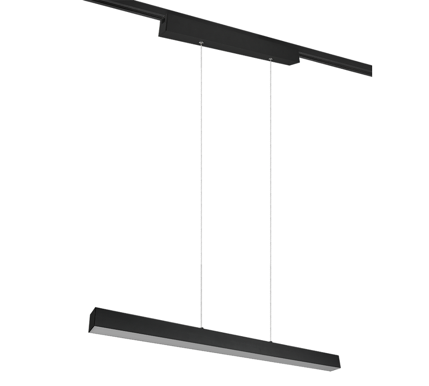 Lámpara de techo colgante Trio DUOline LED negro mate 3000K regulable 180cm 7304