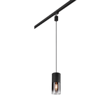 Lámpara de techo colgante Trio Duoline vidrio negro mate 180cm 73060132