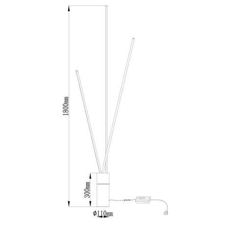 Mantra Vertical Pie De Salón LED Dimable blanco 7347