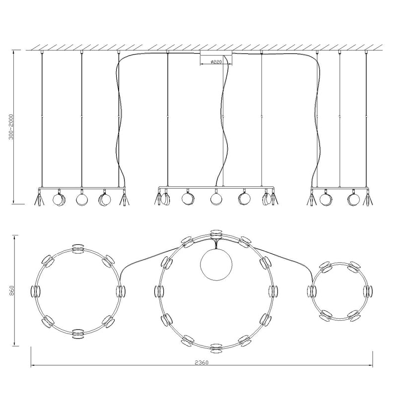 Mantra Shell Lámpara de techo colgante LED oro 7355