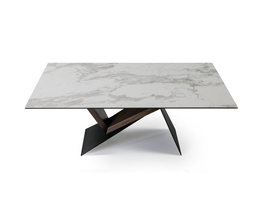 Mesa de comedor Schuller Noa negro y nogal madera 180x7 - vista 2