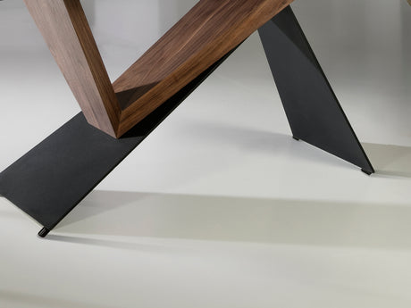 Mesa de comedor Schuller Noa negro y nogal madera 180x7 - vista 3