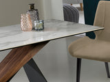 Mesa de comedor Schuller Noa negro y nogal madera 180x7 - vista 4