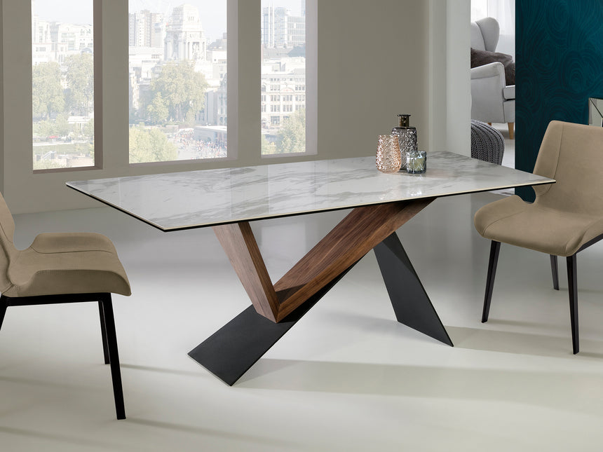 Schuller Noa 742350 Mueble Auxiliar Negro, nogal,mármol blanco