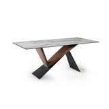 Mesa de comedor Schuller Noa negro y nogal madera 180x75cm ambiente