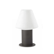 Sobremuro de exterior Faro Mistu 31cm E27 gris oscuro IP44 opal 74433S-02