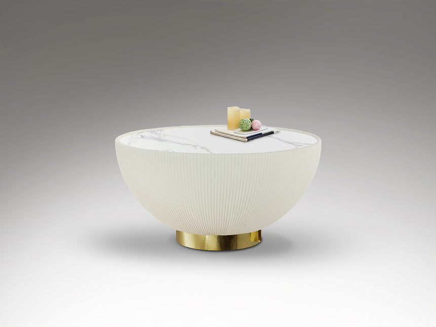 Mesa de centro Schuller Candy blanco y latón 36cm 74552 - ambiente