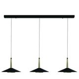Mantra Orion Lámpara de techo colgante 3 luces negro, dorado 7475