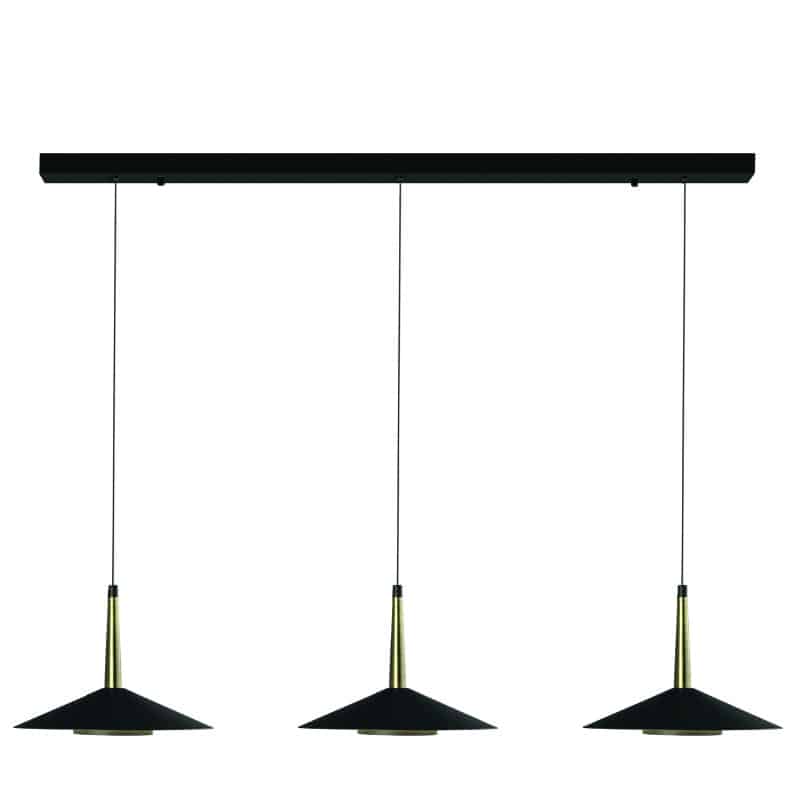 Mantra Orion Lámpara de techo colgante 3 luces negro, dorado 7475