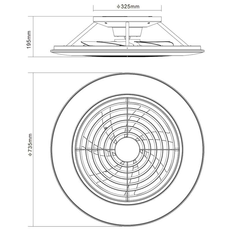 Mantra Alisio XL Plafón LED Ventilador gris 7491