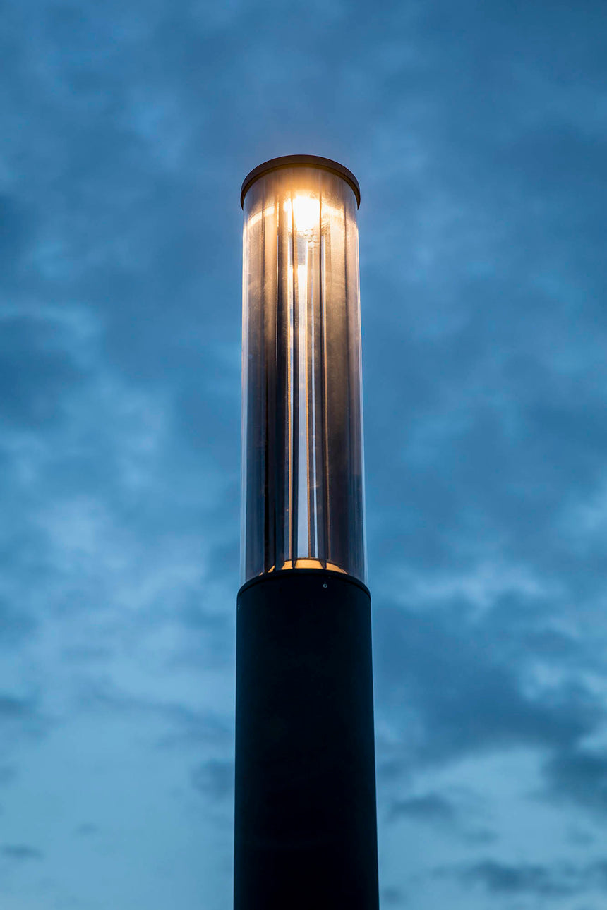 Farola de exterior Faro Screen 310cm LED gris oscuro 3000K IP65 360° DALI regulable 751210D