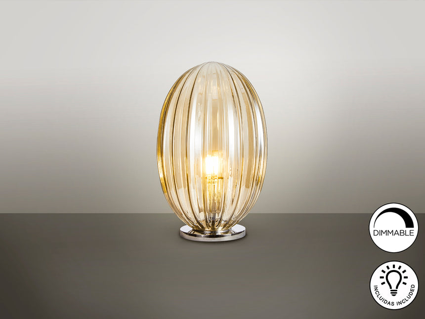 Lámpara de sobremesa Schuller Ovila 1 luz cromo 32cm 75 - ambiente