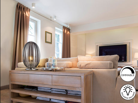 Lámpara de sobremesa Schuller Ovila 1 luz cromo 32cm 75