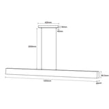 Mantra Hanok Lámpara de techo colgante lineal LED 38W 4000K 110º negro 7547