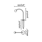 Estaca/Pincho de exterior Faro Cuca 30cm LED negro 2700K IP65 24V opal 75581