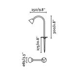 Estaca/Pincho de exterior Faro Lily 30cm LED negro 2700K IP65 24V 75620-1