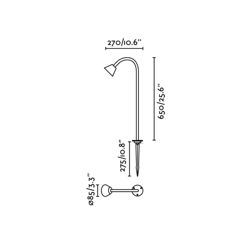 Estaca/Pincho de exterior Faro Lily 65cm LED negro 2700K IP65 24V 75621-1