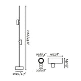 Baliza de exterior Faro Clap LED negro 3000K IP65 38° 24V 6W 127cm 75705-233