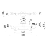 Mantra Capuccina Plafón Pequeño 4 Luces LED 30W 3000K negro 7582