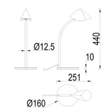 Mantra Capuccina Sobremesa LED 8.5W 3000K negro 7584