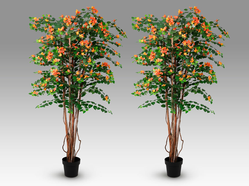 Planta artificial Schuller Buganvilla Naranja madera 180cm, set de 2 758543X2