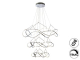 Lámpara de techo colgante de 3 aros Schuller Molly grande cromo 3000K regulable 763431D ambiente